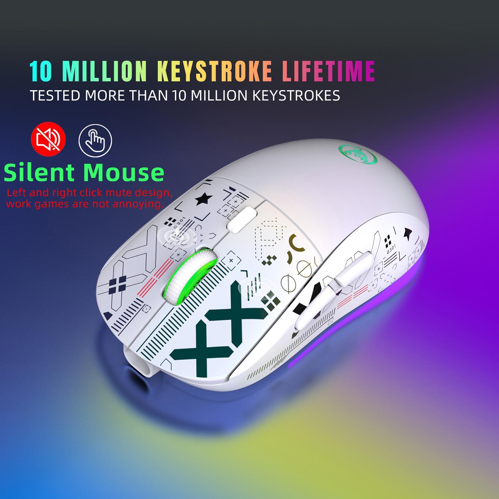 2.4G Mouse Gaming Mouse Triple Mode with USB Receiver Ergonomic 3600 DPI Cordless Optical Mouse for PC Laptop Gamer