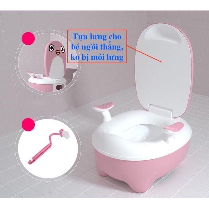 Bô ghế vệ sinh hình chim cánh cụt, Ghế toilet cho bé { Tiện dụng, dễ sử dụng}