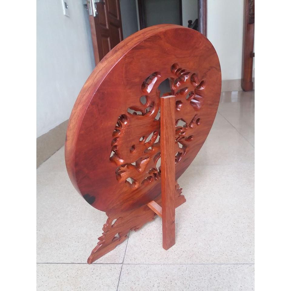 Tranh -đĩa gỗ -tứ linh gỗ hương đường kính 40cmx40cm cao 50cm