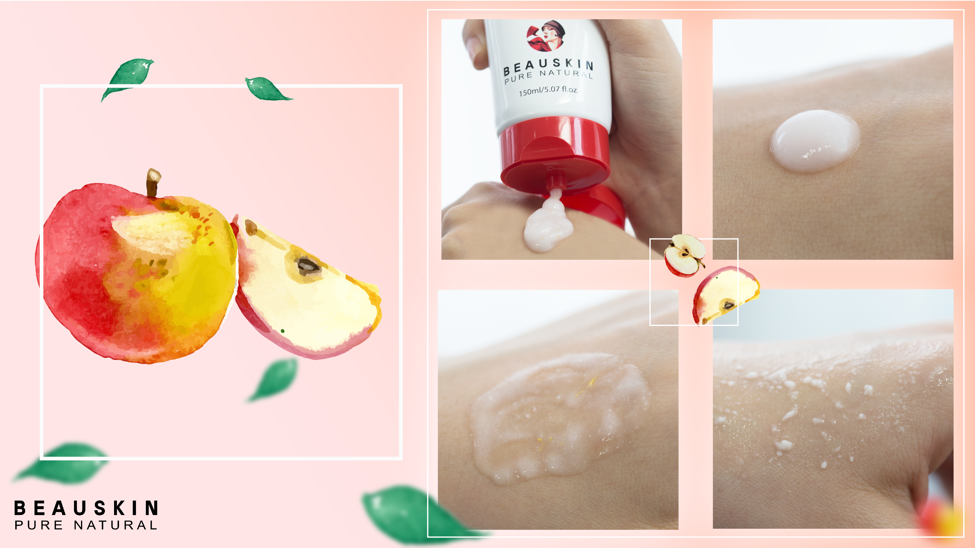 Kem tẩy da chết mặt và toàn thân chiết xuất táo đỏ Apple White Peeling Gel Beauskin Hàn quốc ( 150ml)- HÀNG CHÍNH HÃNG