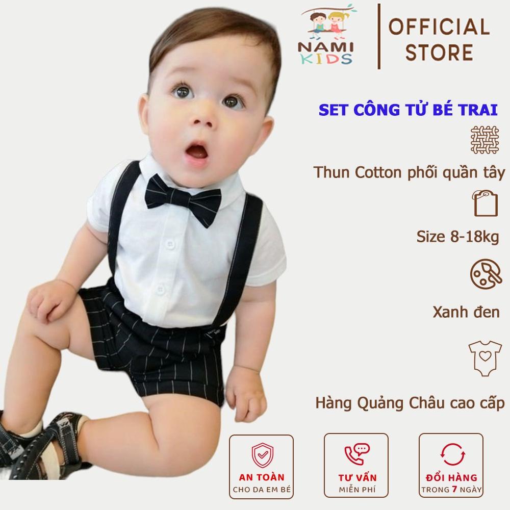 Bộ đồ công tử mặc chụp hình thôi nôi đi tiệc chất đẹp cho bé trai 8-18kg