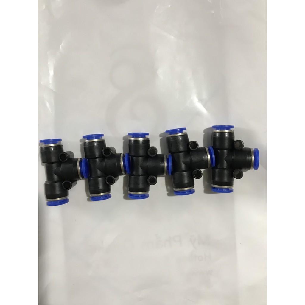 5 TÊ NỐI NHANH ỐNG PHUN SƯƠNG 8MM, NỐI HƠI NHANH CHỮ T
