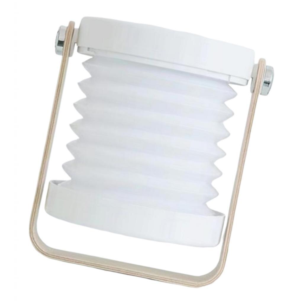 Creative Wooden Handle Portable Lantern Foldable Charging Table Light White