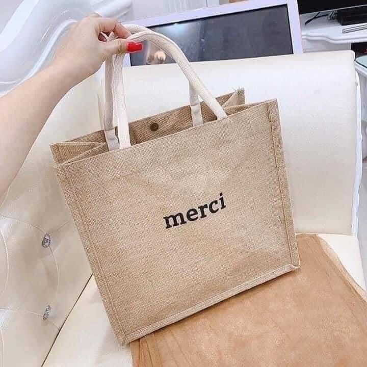 Túi Cói Đi BiểnTúi Cói Merci SIÊU HÓT HÍT Đi Biển, Đi Chơi, Đi Du Lịch, đi làm, đi học