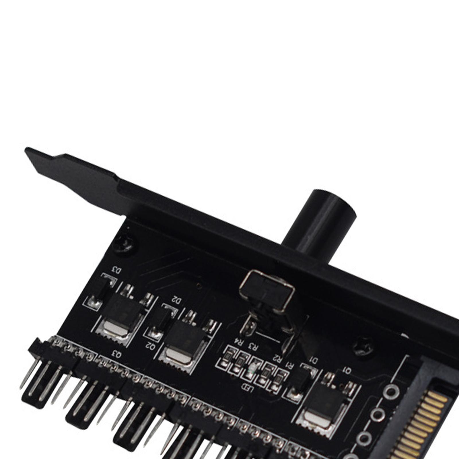 6 Way PC Cooler Cooling Fan Speed Controller PCI Bracket 12V Premium , Supporting 4-Pin/3-Pin Fans