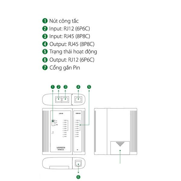 Máy Test Mạng 10950 | Test đầu Bấm RJ11/RJ12/RJ45 | Bảo Hành 1 đổi 1 18 Tháng | Máy Test Mạng Lan