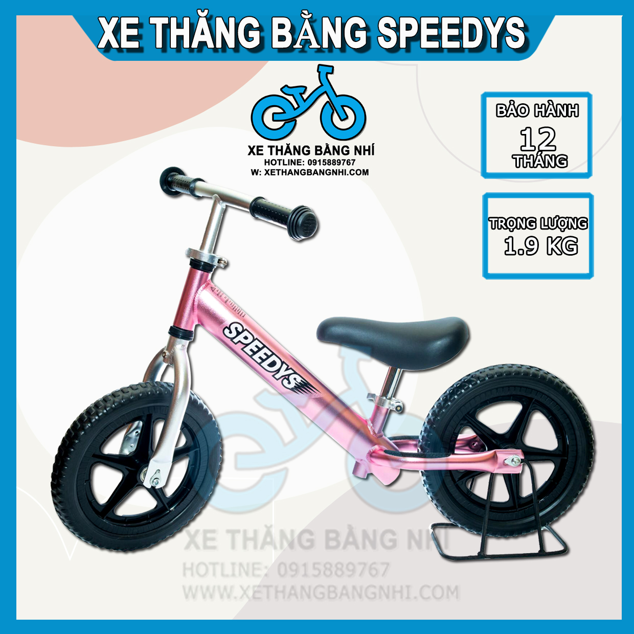 Xe thăng bằng SPEEDYS Hồng khung nhôm cao cấp