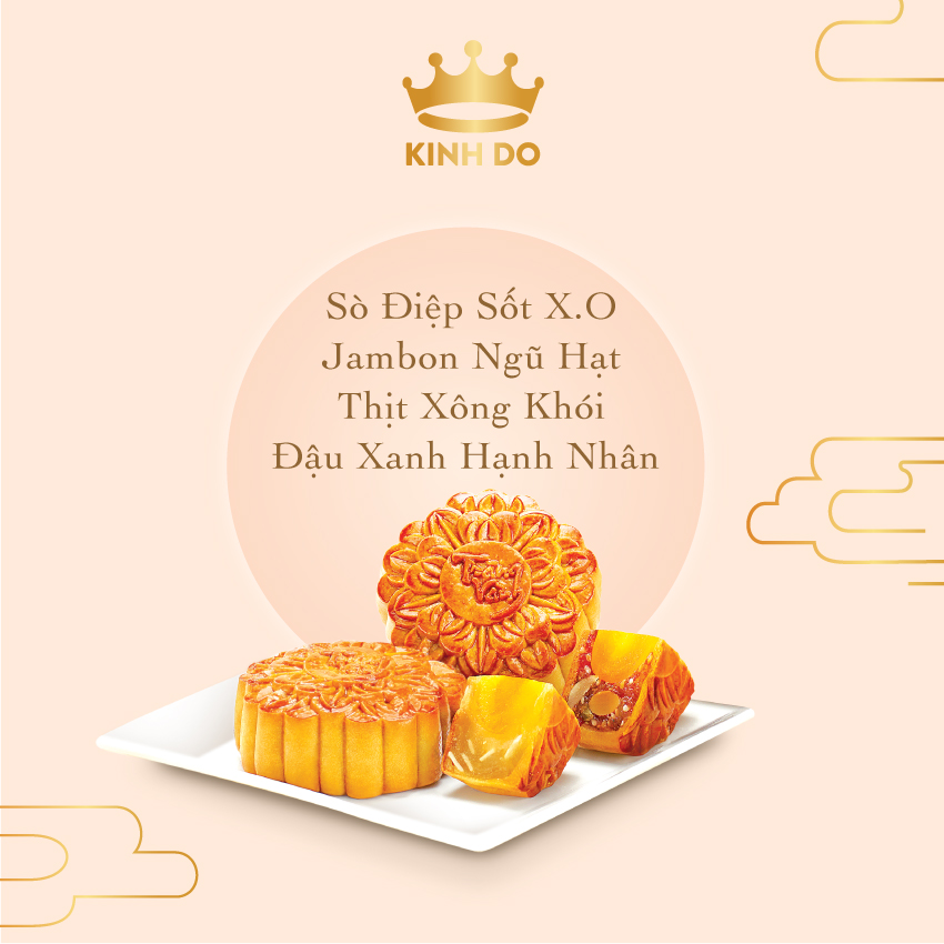 Hộp bánh trung thu Kinh Đô - Trăng Vàng Hồng Ngọc An Thịnh (4 bánh x 160gr)