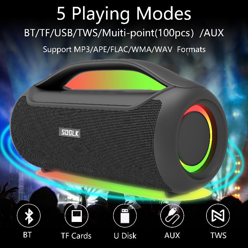 Loa Bluetooth di động SODLK công suất 120W âm lượng lớn loa siêu trầm chống nước ngoài trời âm thanh nổi vòm TWS 10400mAh caixa de som Màu sắc: TX3