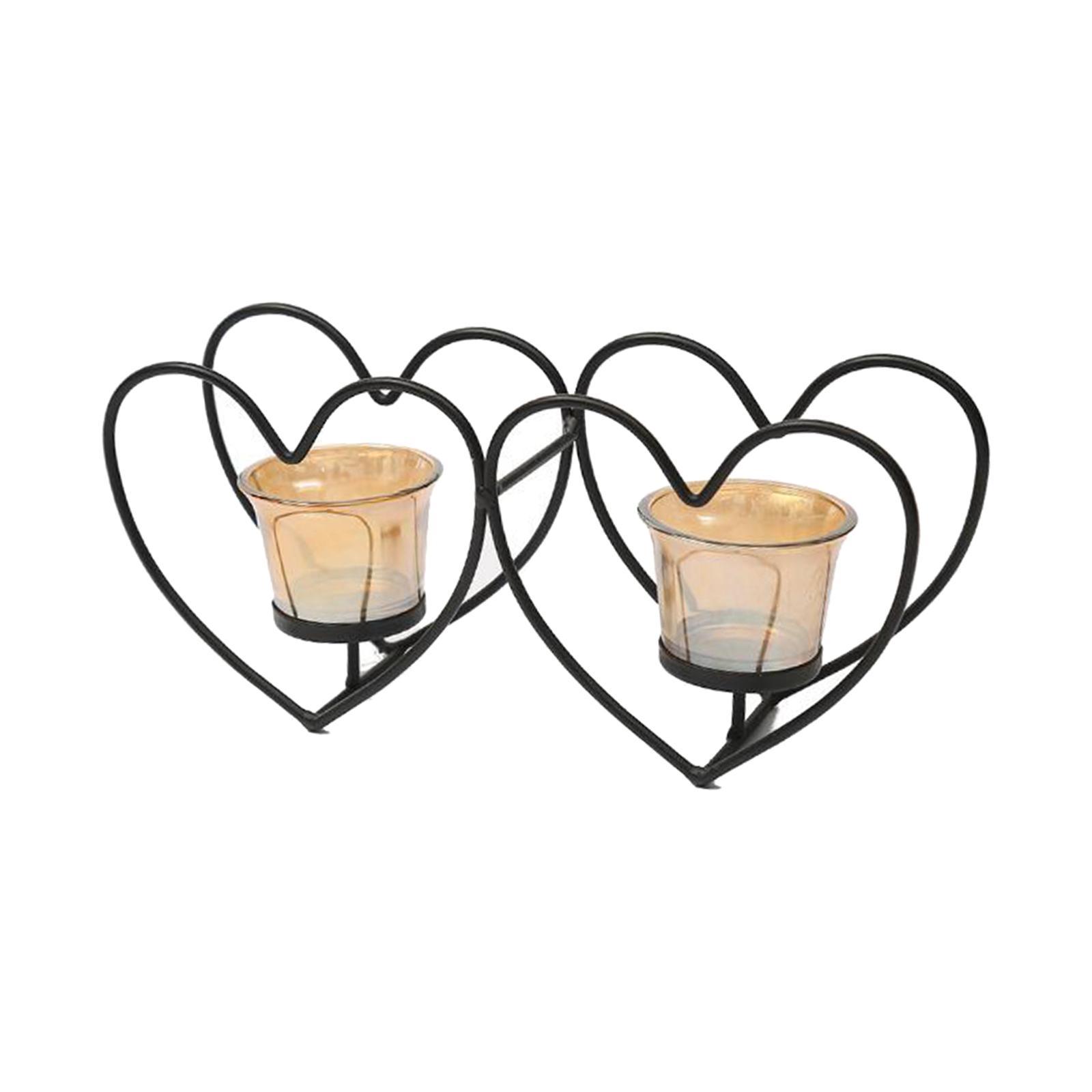 Nordic Heart Candle Holder Tealight Candlestick Decorative Candle Stand Wedding Holiday Table Centerpiece Decor Birthday Gift
