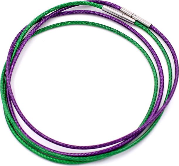 Combo 2 sợi dây vòng cổ cao su xanh lá + tím DCSXLI1