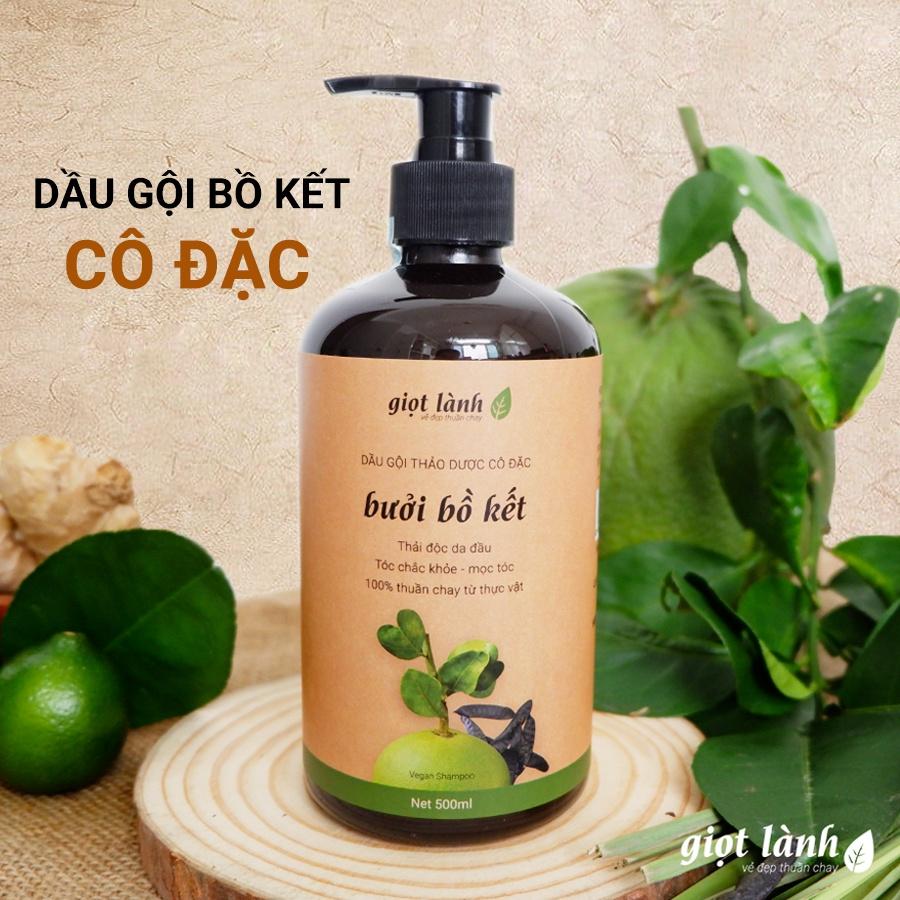 Dầu gội đầu bồ kết cô đặc, bưởi xanh, thảo dược Kích thích mọc tóc, giảm rụng tóc, giảm gàu ngứa Giọt Lành 500ml