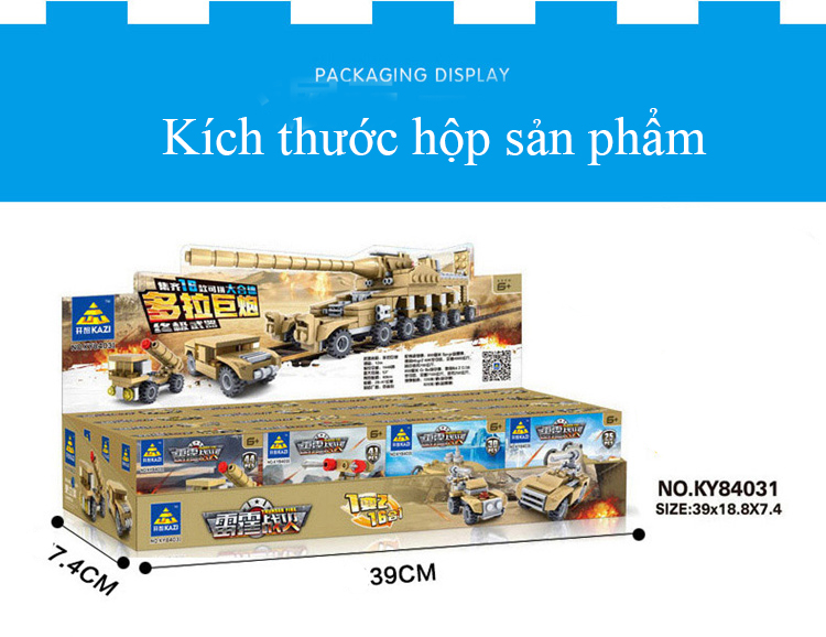 Bộ xếp hình xe tăng KAVY với 554 chi tiết, 16 tạo hình lớn, rất nhiều chi tiết khác nhau.. cả nhà cùng chơi