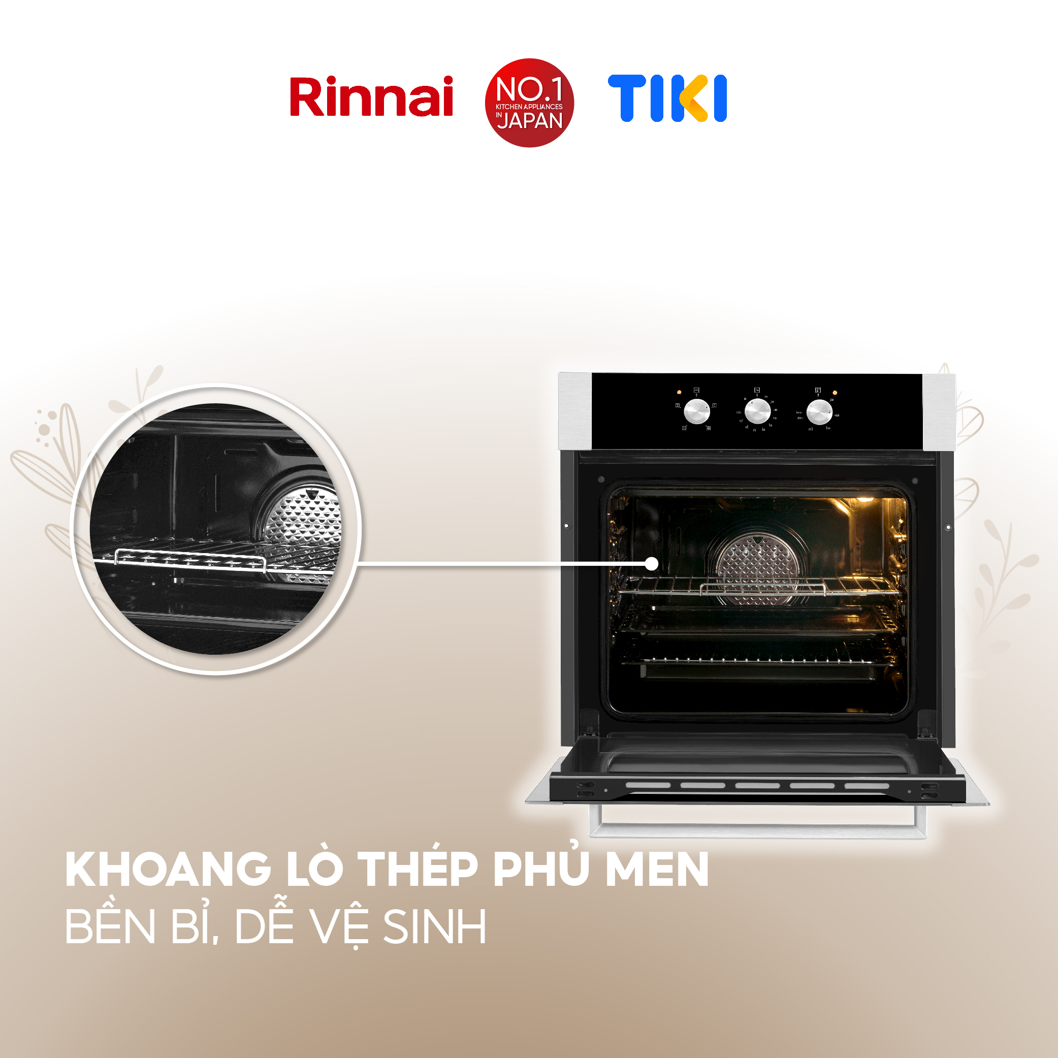 Lò nướng điện âm tủ Rinnai RO-E6104MA-EB dung tích 65L 2300W - Hàng chính hãng.