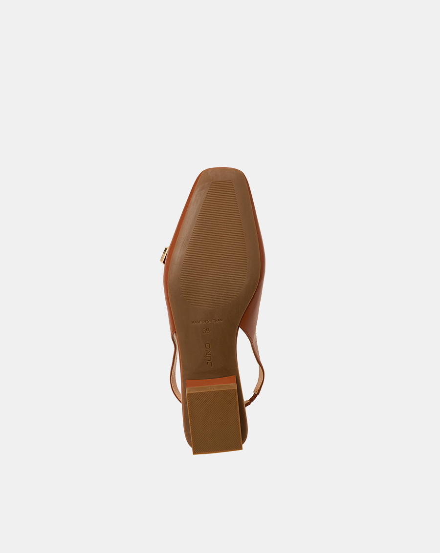 Giày Búp Bê Nữ 3cm Thời Trang JUNO Slingback Đế Bệt Mũi Loafer BB03126