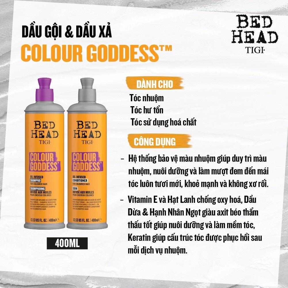 Dầu gội xả cho tóc nhuộm Tigi Bed Head Colour Goddess Mỹ 400ml