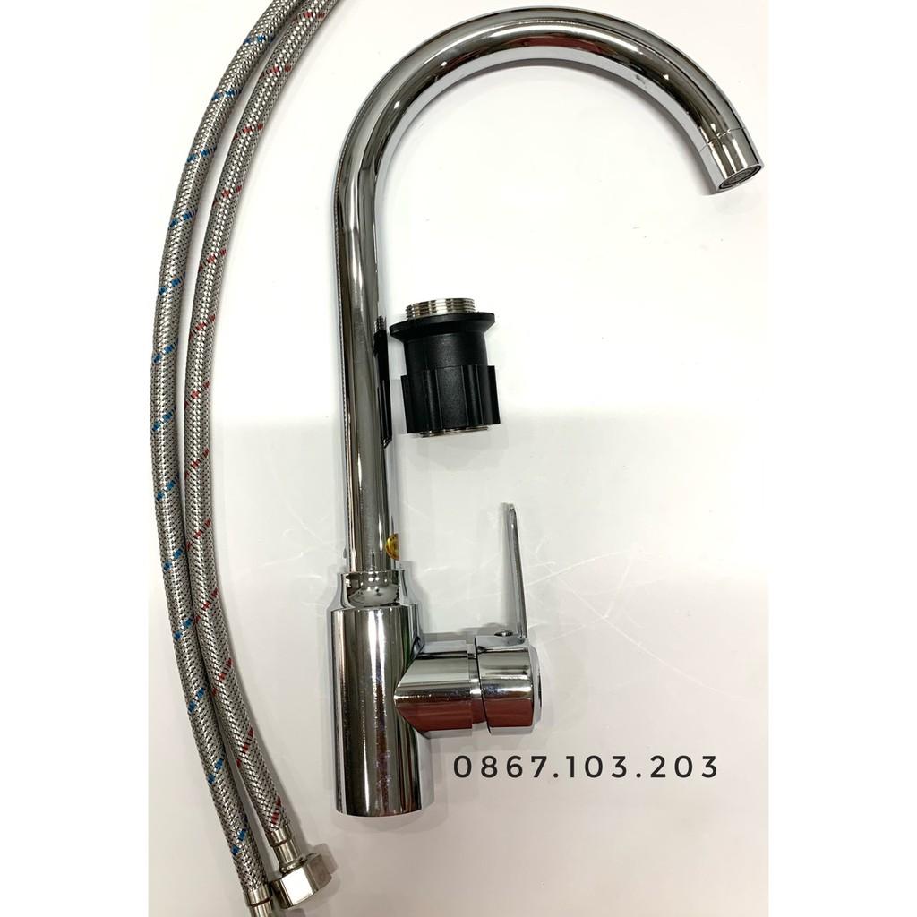 Vòi Rửa Chén Bát Nóng Lạnh Gắn Chậu Xi Bóng Phi 24mm