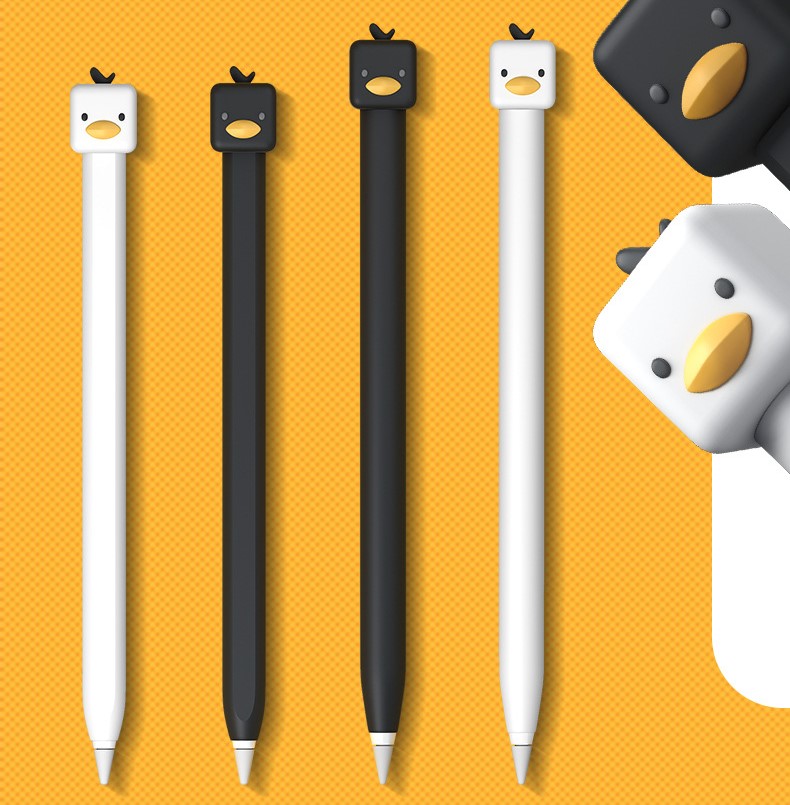 Ốp silicon bảo vệ cho bút Apple Pencil 2 Hình Chú Vịt Cute Duck