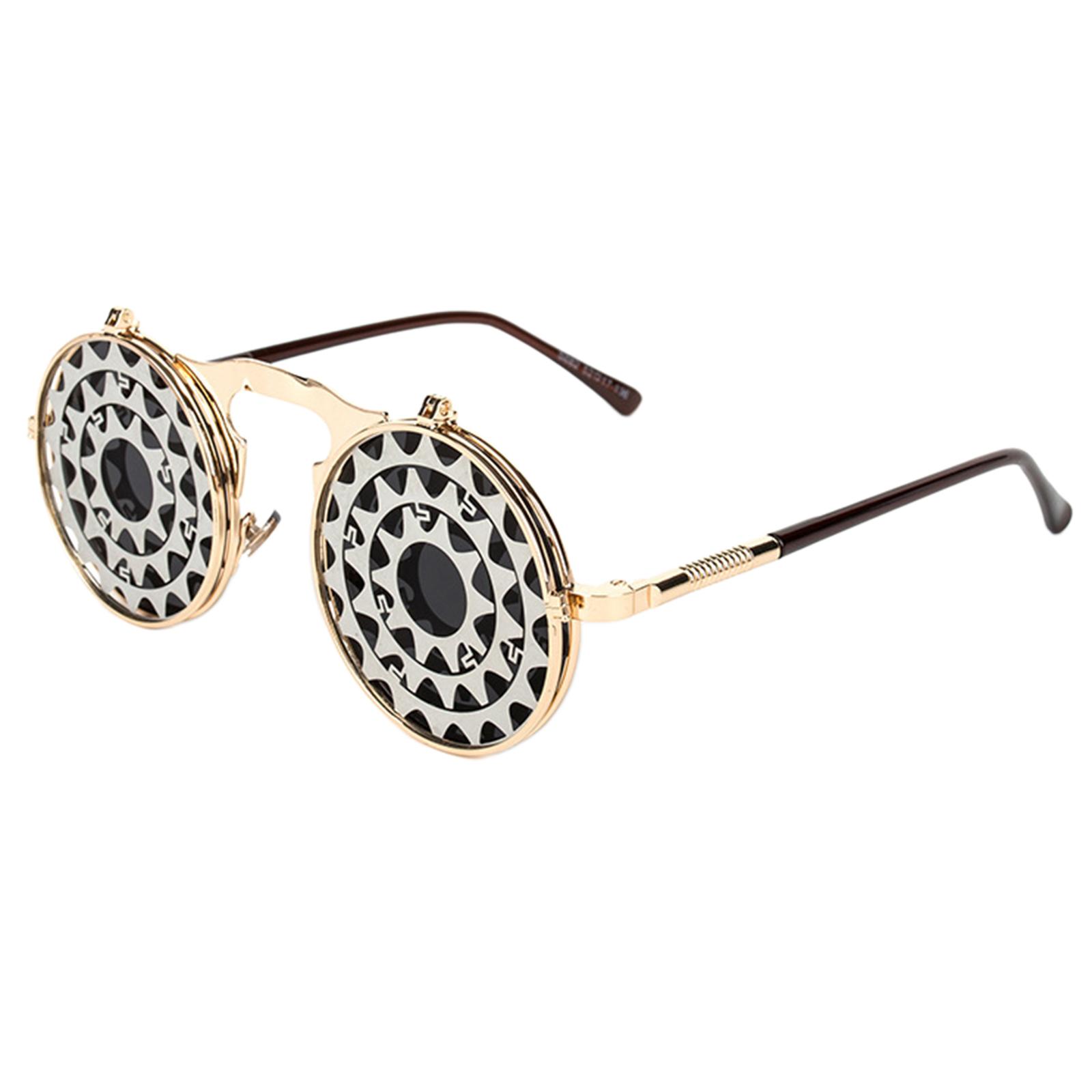 Fashion Steampunk Vintage Style Flip Up Round Sunglasses Vintage Circle Goggles Men Women