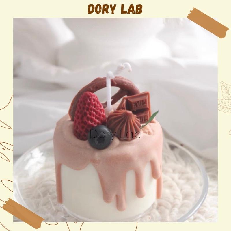 Nến Thơm Bánh Kem Dâu Tây Bánh Qui Sôcôla Handmade, Quà Tặng Sinh Nhật - Dory Lab