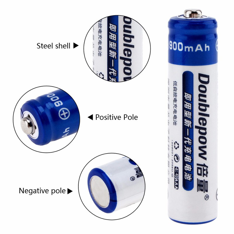 Bộ Sạc Pin Tiểu 2A,3A Doublepow K02 Sạc Nhanh - Tự ngắt Kèm Hộp 4 Pin 3000mah-HÀNG CHÍNH HÃNG