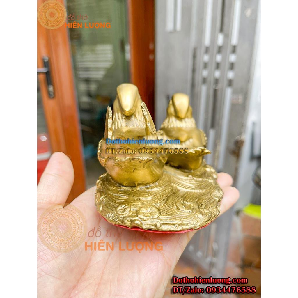 Đôi Chim Uyên Ương Hồ Sen Bằng Đồng Vàng Nguyên Chất Phong Thủy - Biểu Tượng Của Ấm No Hạnh Phúc