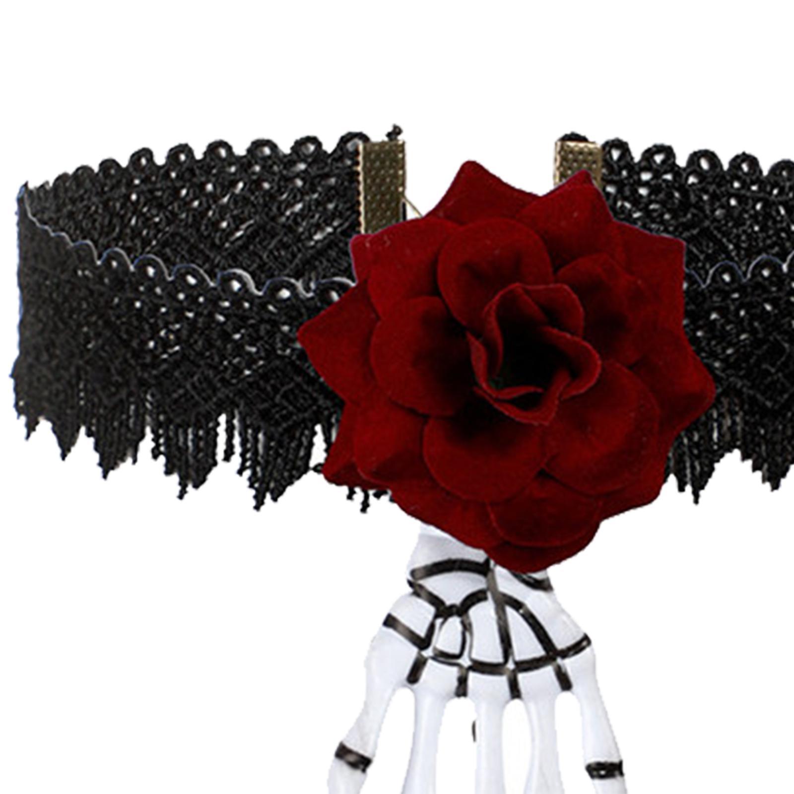 Punk Style Necklace Halloween Pendant Necklace Halloween Gifts Makeup Jewelry Retro Style Lace Neck Chain for Holidays Halloween Prom