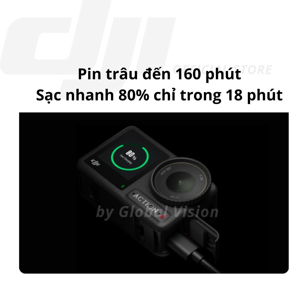 Camera hành động DJI Osmo Action 4 máy quay hành trình 4K 120fps, góc siêu rộng, hoạt động tốt nhiệt độ thấp (DJI OA 4) - Hàng chính hãng