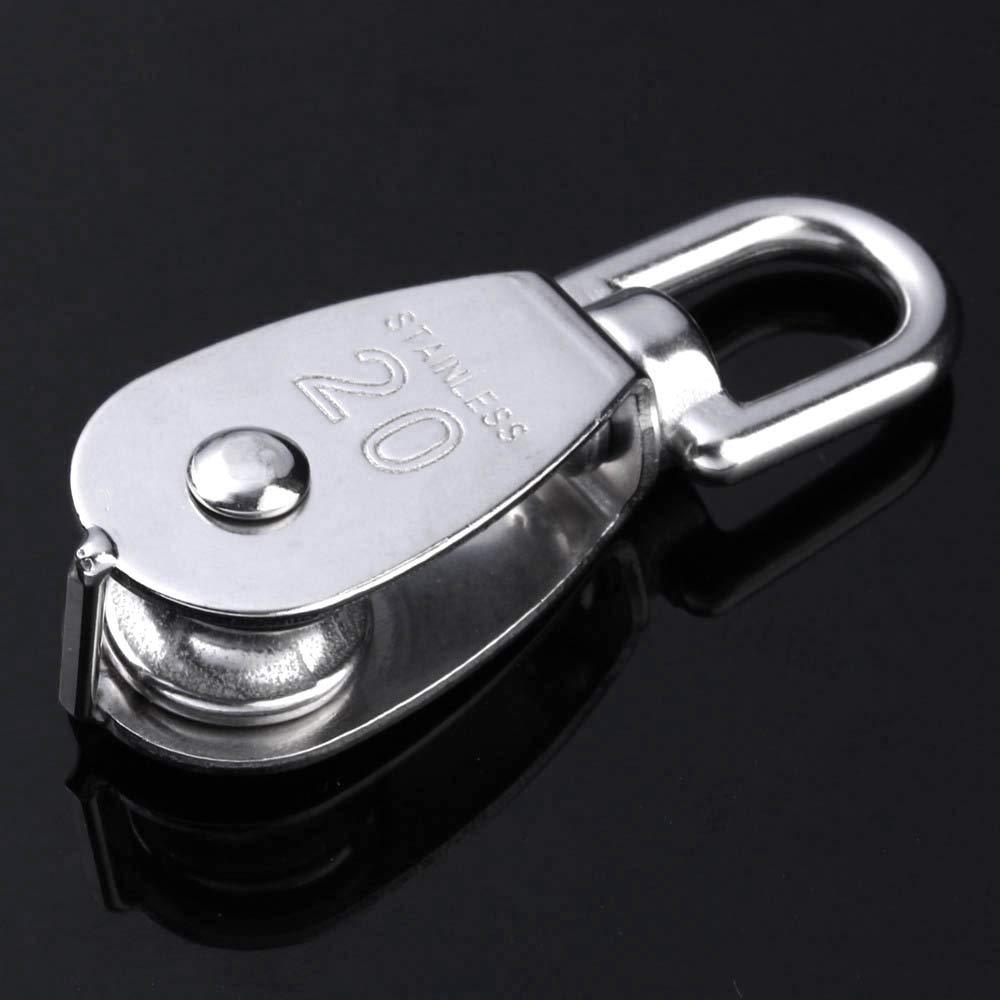 Ròng Rọc Đơn 4 Cái 20Mm Ròng Rọc Nâng Inox 304 Ròng Rọc Nâng Công Suất 75Kg- Bạc