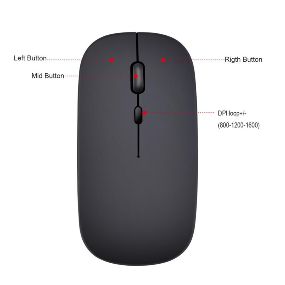 Chuột Không Dây Bluetooth Sạc Mause Ergonomic 2.4 Quang Im Lặng Chế Độ Kép USB Game Thủ Chơi Game Cho Máy Tính, Laptop