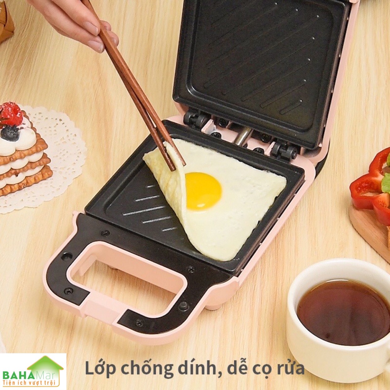 MÁY ĐA NĂNG CHỐNG DÍNH LÀM NÓNG 2 MẶT NƯỚNG BÁNH SANDWICH, TRỨNG, BÍT TẾT,… "BAHAMAR" để có bữa sáng chất lượng chỉ mất có 5 phút