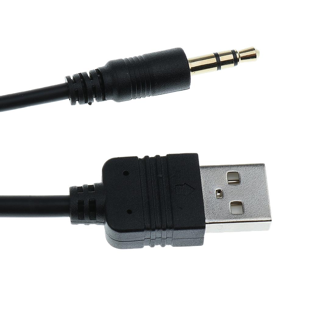USB AUX Adapter Socket 3.5mm Jack Car Dashboard Extension Cable Connector