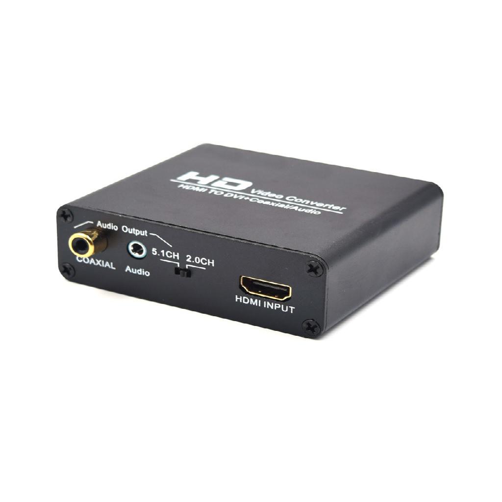 HDMI TO DVI Converter With Coaxial Audio Converter With US Power Adapter