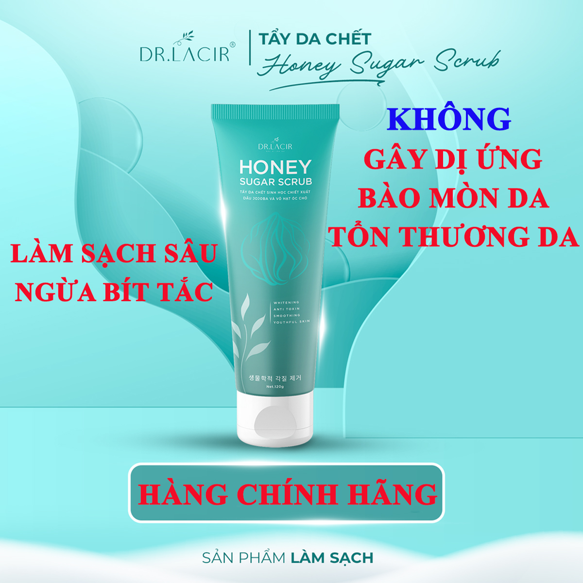 Hình ảnh Tẩy Da Chết Sinh Học Dr Lacir - Honey Sugar Scrub 120g: Làm sạch da, không tạo kết tủa ảo