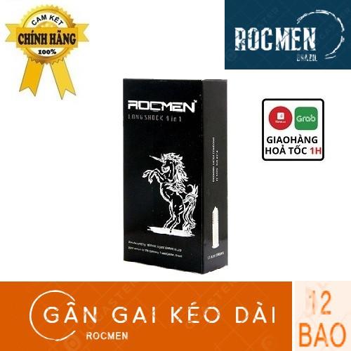 Bao cao su ROCMEN Long Shock Có Gai, Gân, Kéo Dài Thời Gian, Hộp 12 Cái_ Chân thực từng chuyển động