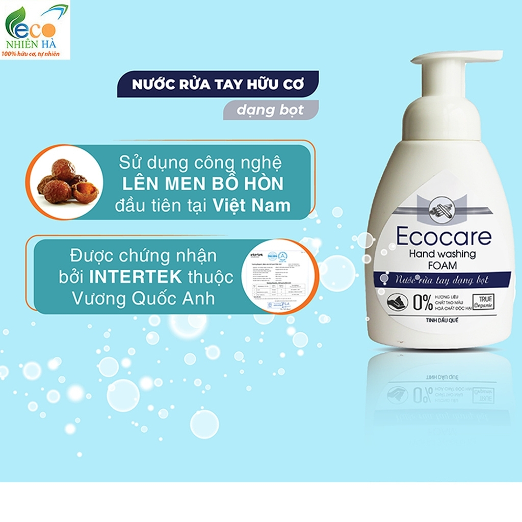 Nước rửa tay ECOCARE 1L tinh dầu thiên nhiên hữu cơ, nước rửa tay tạo bọt, không khô da tay