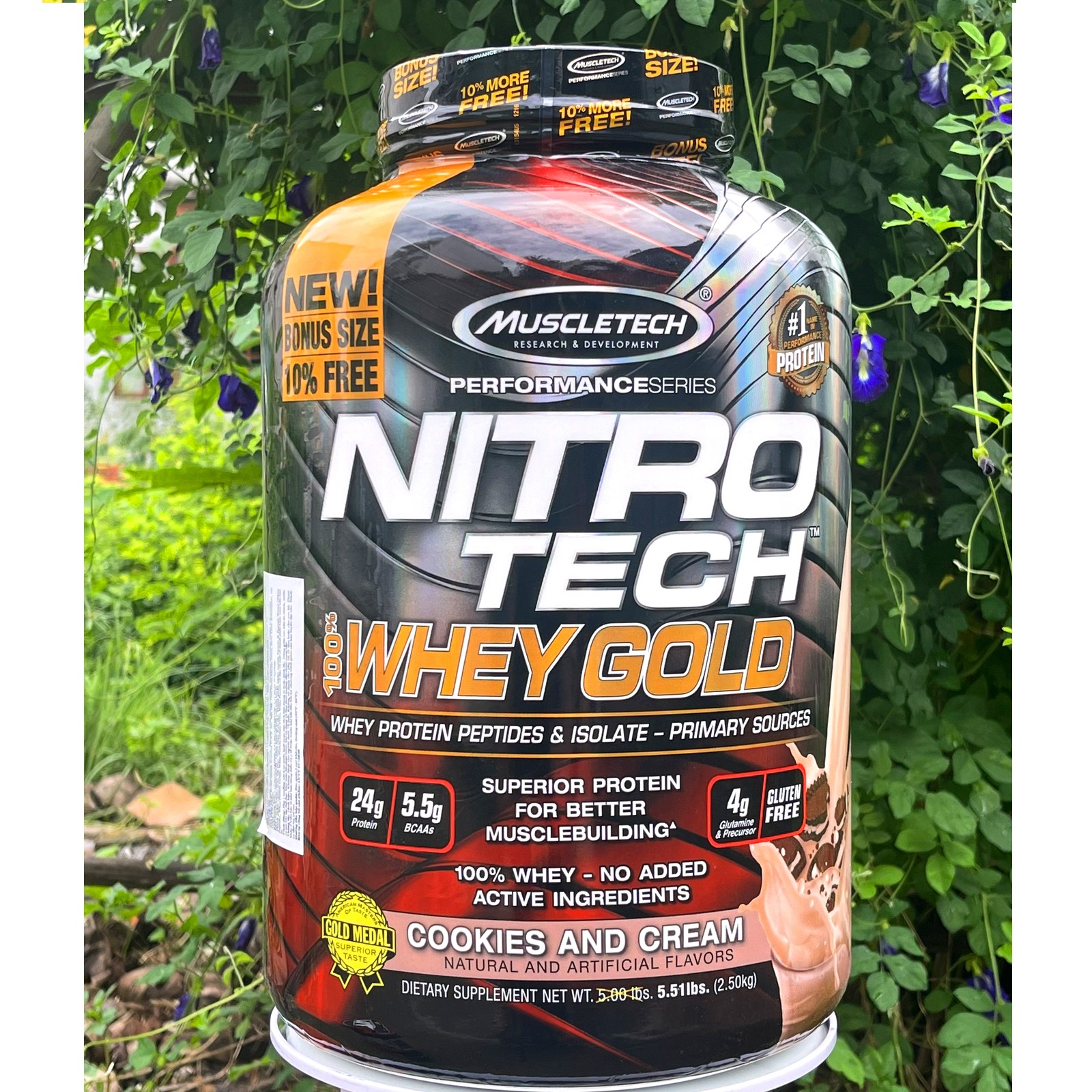 Sữa tăng cơ cao cấp Nitro Tech 100% Whey Gold của Muscle tech hỗ trợ tăng cơ, giảm cân, đốt mỡ cho người tập GYM