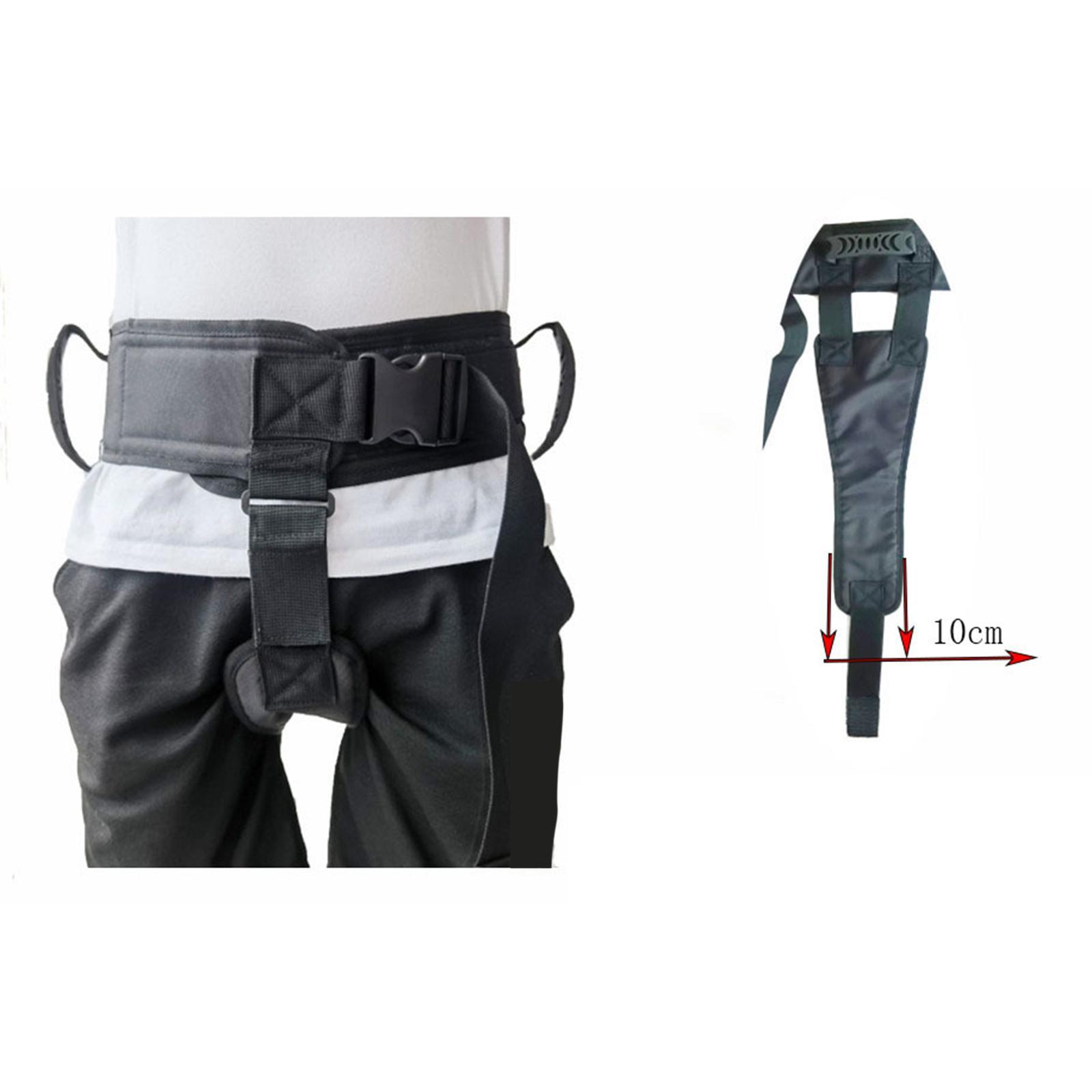 Transfer Care Belt Auxiliary Strap Walking Training Standing Breathable Long Strap Gait Belt for Patient Elderly Bedridden Band Black