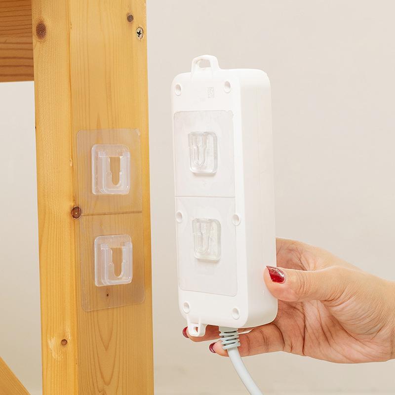 Miếng dán tường móc treo đồ dán gắn tường chữ U đa năng đỡ ổ cắm điện wifi tranh ảnh siêu dính chắc trong suốt