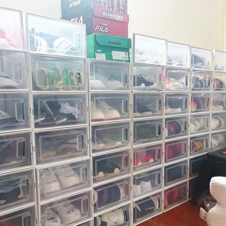 COMBO 10 Hộp Để Giày Dép Nắp Nhựa Cửa Ngang, Tủ Giày Lắp Ráp Thông Minh Cao Cấp
