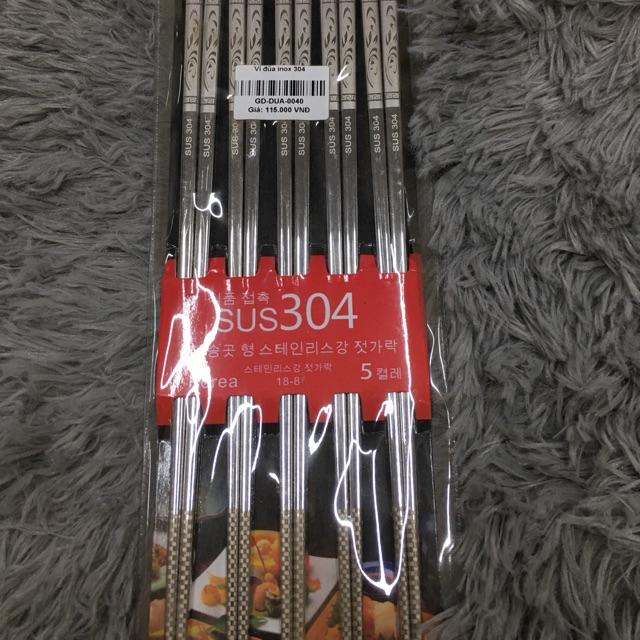 Đũa inox sus 304 5 đôi