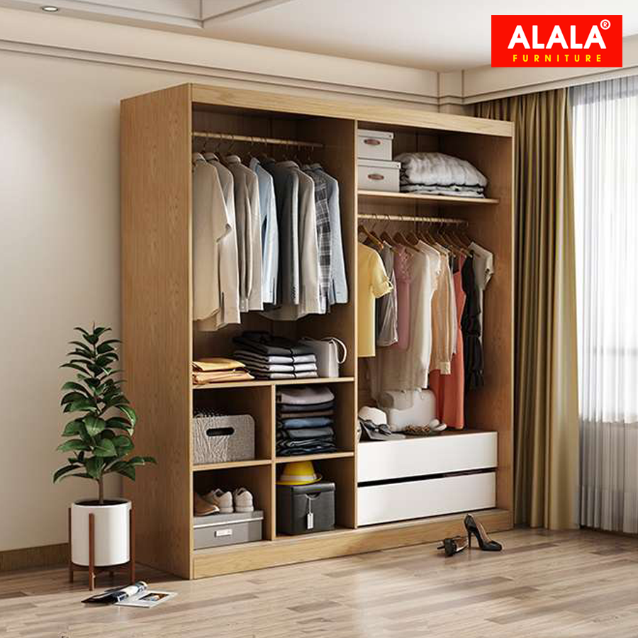 Tủ quần áo ALALA265 (2mx2m) gỗ HMR chống nước - www.ALALA.vn - 0939.622220