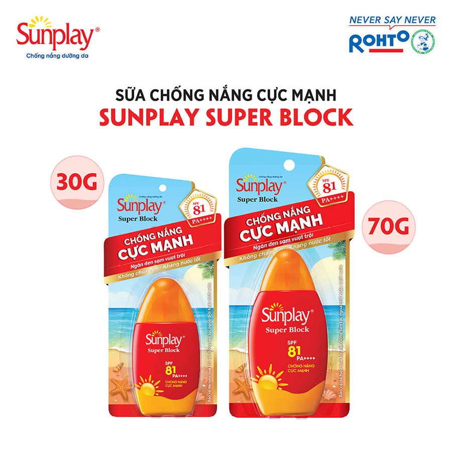 Sữa Chống Nắng Cực Mạnh Sunplay Super Block SPF81, PA++++ (70g)