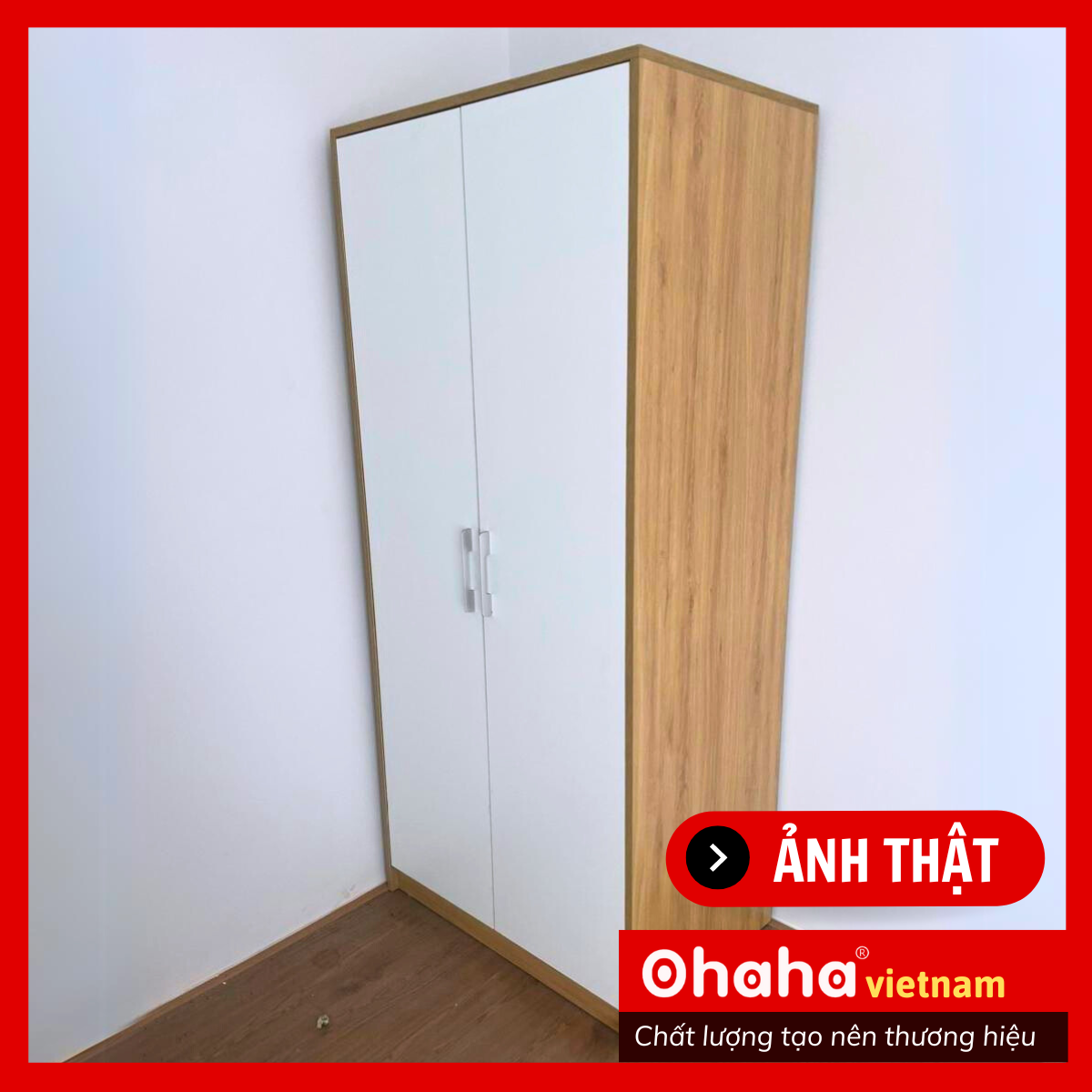 Tủ Quần Áo 2 Cánh Cửa Mini Đa Dụng OHAHA MN002 - Kiểu Nội Thất Lắp Ráp