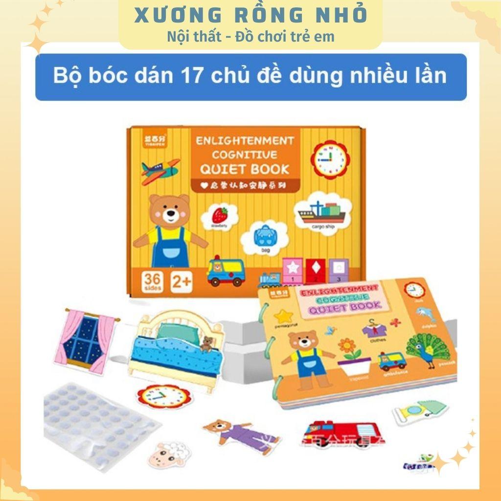 Học Liệu 17 Chủ Đề, Đồ Chơi Giáo Dục Sớm Cho Bé, Bảng Bận Rộn Quiet Book, Busy Board, Bóc Dán Cho Bé 2-6 tuổi