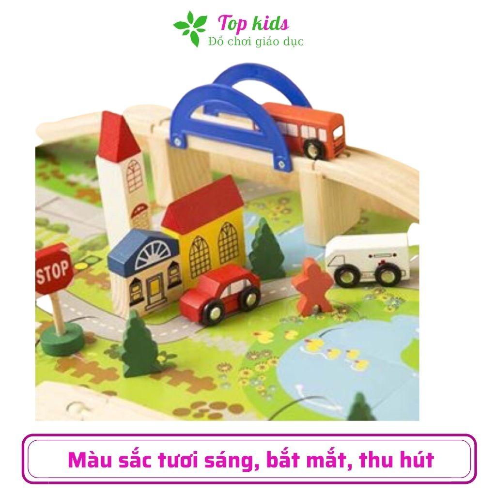 Đồ chơi lắp ráp mô hình giao thông đô thị thành phố bằng gỗ thông minh cho bé trai bé gái 1 2 3 4 5 6 tuổi