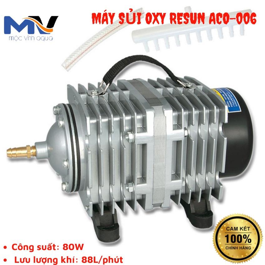 MÁY SỦI OXY HỒ CÁ, HỒ THỦY SẢN RESUN ACO-006 (80W - 88L/Phút)| CỬA HÀNG CÁ CẢNH VÀ THIẾT BỊ LỌC NƯỚC HỒ CÁ MỘC VINH AQUA