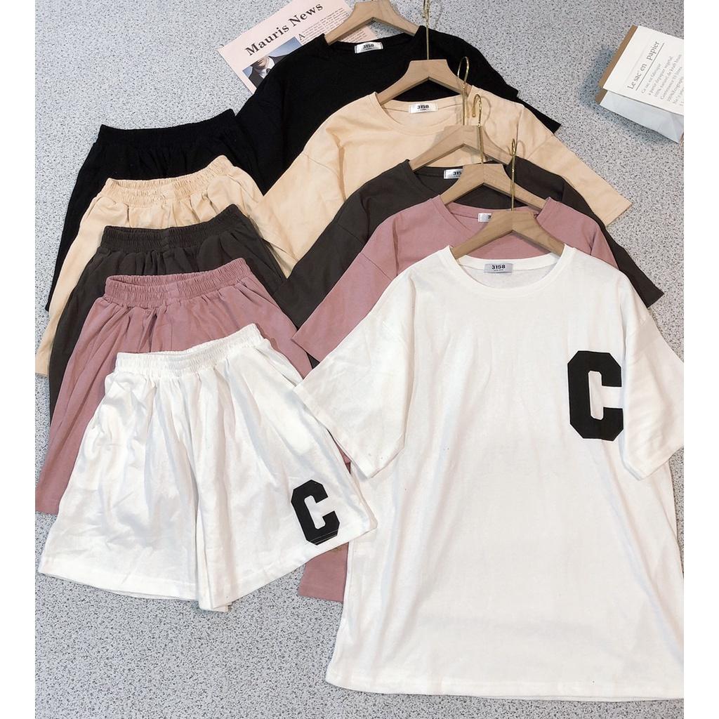 Set bộ thun cotton chữ C ngực - 41315