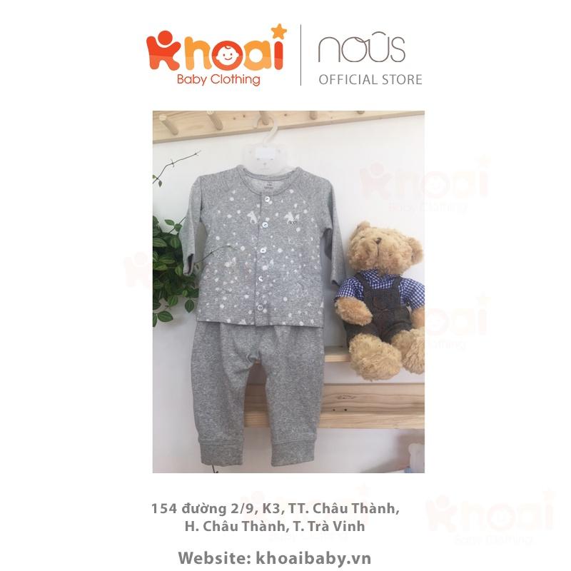 Bộ cài thẳng dài Nous cáo ghi - Chất liệu Nu Velours 95% cotton thiên nhiên