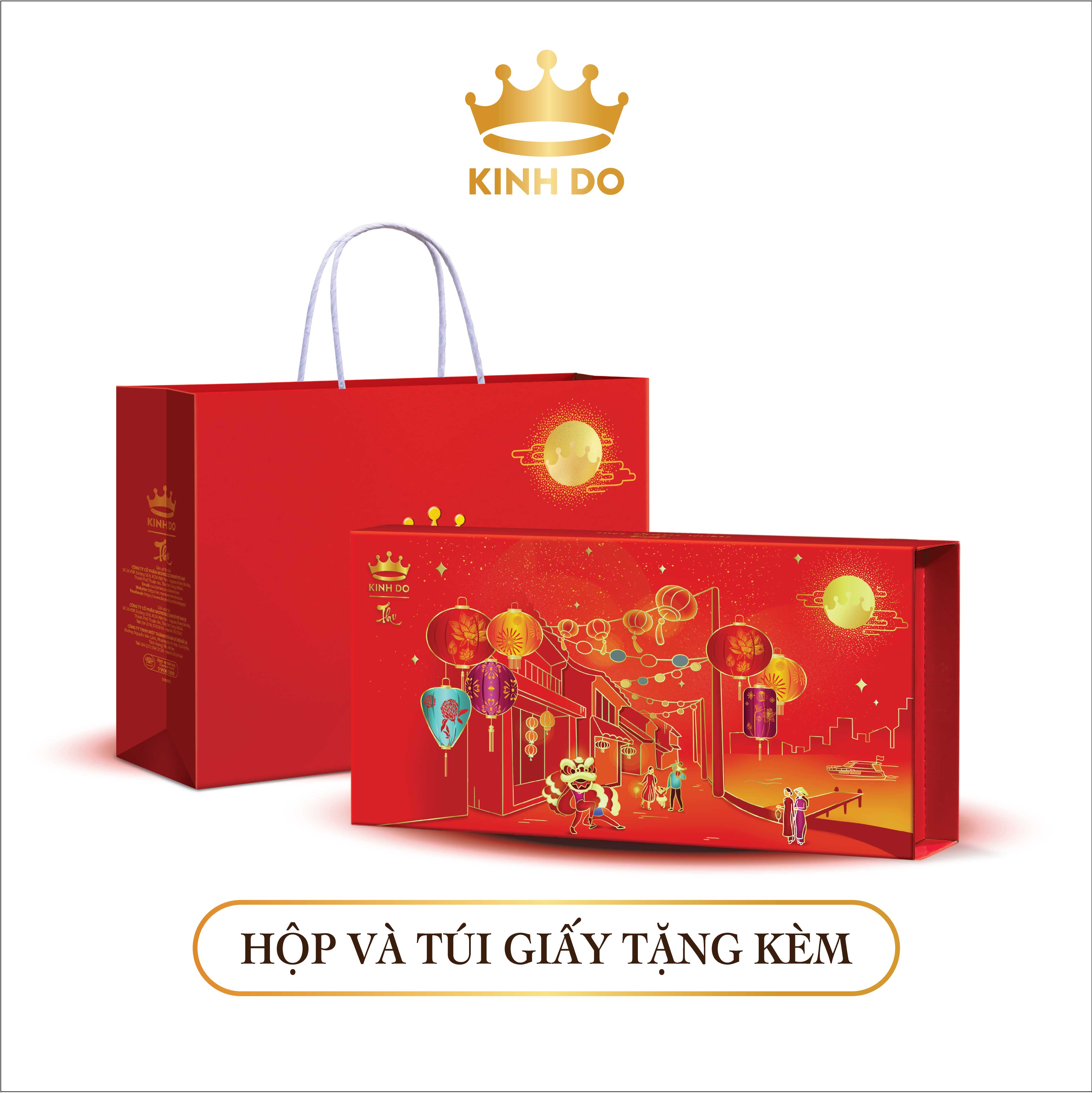 Hộp 2 bánh trung thu Kinh Đô &quot;Bộ Đôi Bánh Nướng&quot; (2 bánh x 150g)